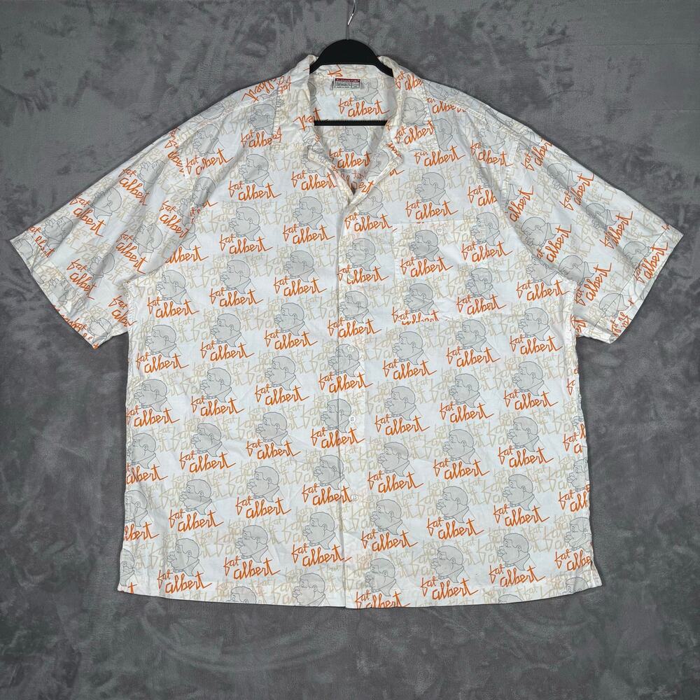 Platinum FUBU Fat Albert Button Up Shirt XXL Y2K Streetwear Print